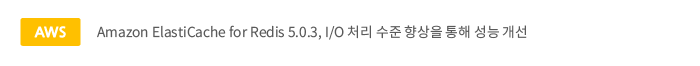 Amazon ElastiCache for Redis 5.0.3,I/O 처리 수준 향상을 통해 성능 개선