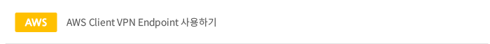 AWS Client VPN Endpoint 사용하기