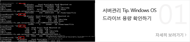 서버관리 Tip. Windows OS 드라이브 용량 확인하기