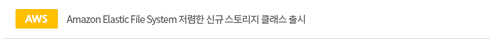 [aws]Amazon Elastic File System 저렴한 신규 스토리지 클래스 출시