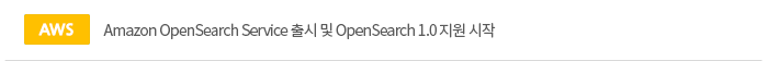 Amazon OpenSearch Service 출시 및 OpenSearch 1.0 지원 시작