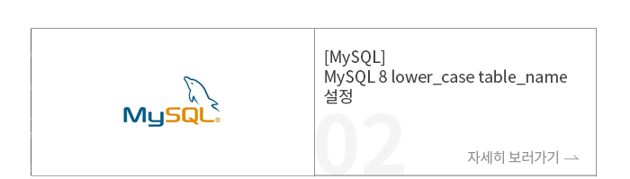 [MySQL] MySQL 8 lower_case table_name 설정