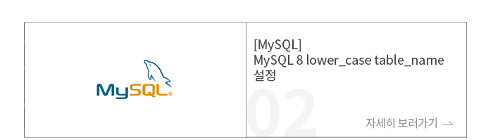 [MySQL] MySQL 8 lower_case table_name 