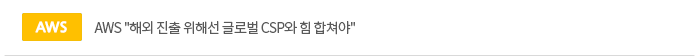 AWS '해외 진출 위해선 글로벌 CSP와 힘 합쳐야'