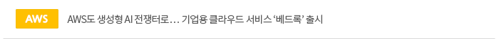 AWS도 생성형 AI 전쟁터로… 기업용 클라우드 서비스 ‘베드록’ 출시