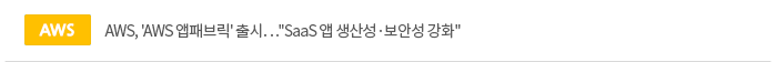 AWS, 'AWS 앱패브릭' 출시…'SaaS 앱 생산성·보안성 강화'